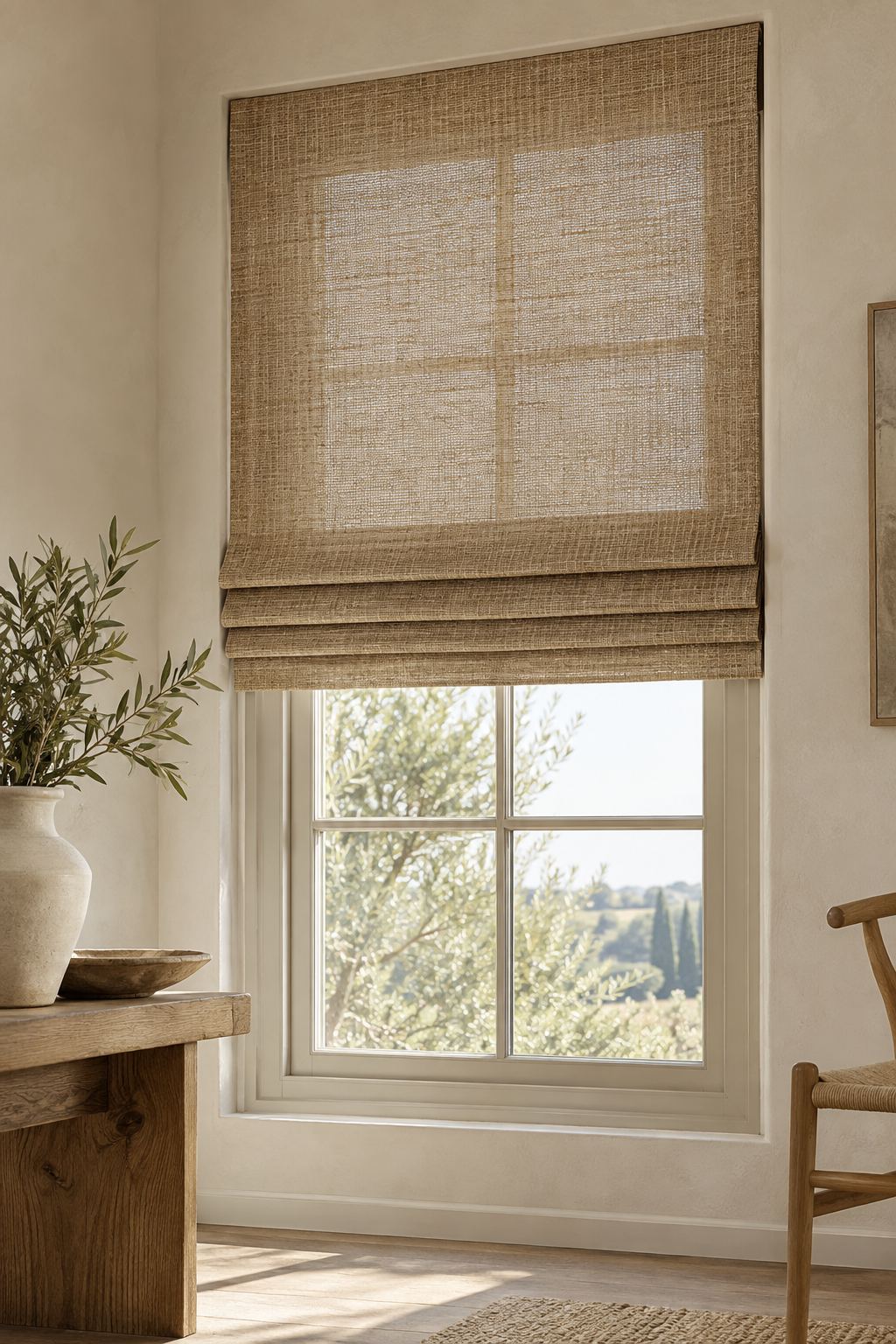 Folded Roman shade product view